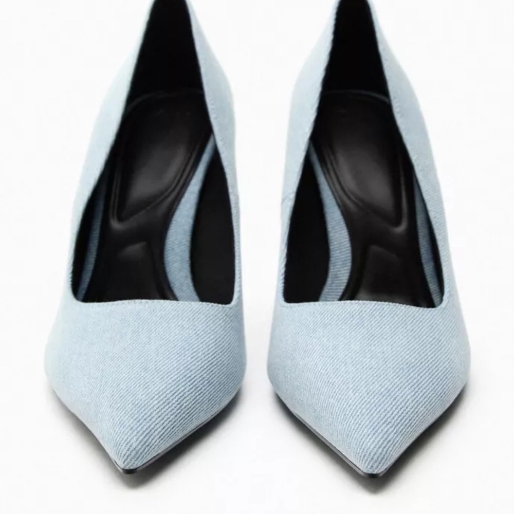 Zara denim heels and matching purse - Picture 2 of 6